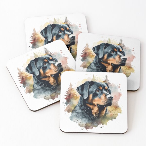 Item preview, artistic Painting of a Playful Rottie, great for Rottweiler Lovers! (64 characters) designed and sold by DooodleGod.