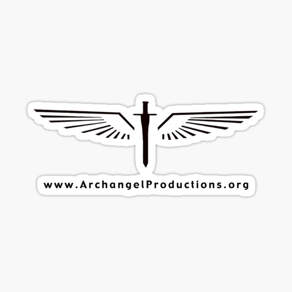 Archangel Productions Sword & Wings Logo in Black Sticker