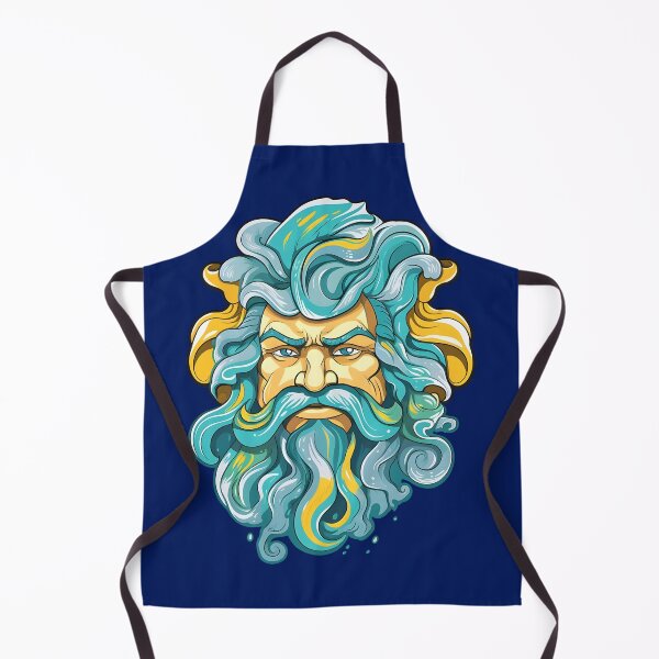 Item preview, Greek God Poseidon, turquoise and yellow designed and sold by Clearmind-Arts.