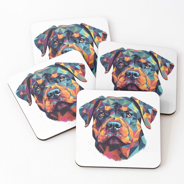 Artikelvorschau, GeometRott: Multicolor Geometric Shapes for Rottie Lovers, Cute Triangular Patterns & Abstract Polygons. entworfen und verkauft von DooodleGod.