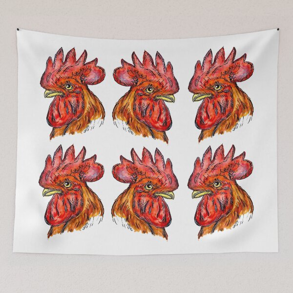 Item preview, Red rooster repetition designed and sold by Pintarrajearte.