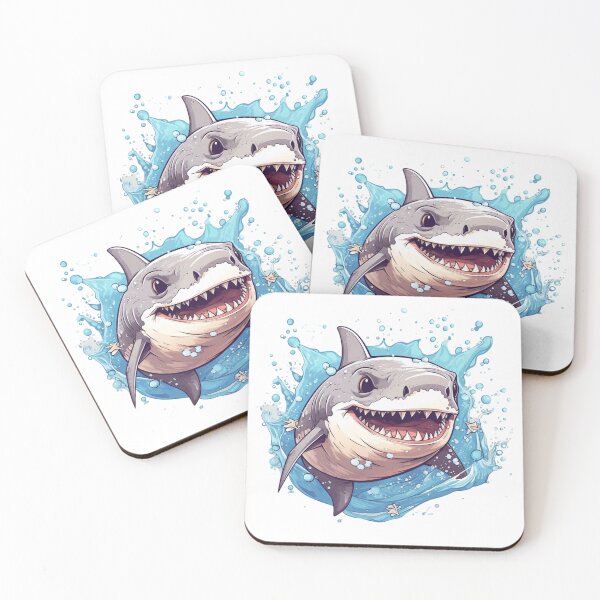 Item preview, Splashin' Shark: Hyper-Detailed Cartoon Portraits in the Style of Genndy Tartakovsky designed and sold by Bee Happy Creative™.
