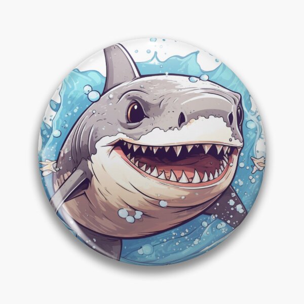 Item preview, Splashin' Shark: Hyper-Detailed Cartoon Portraits in the Style of Genndy Tartakovsky designed and sold by Bee Happy Creative™.