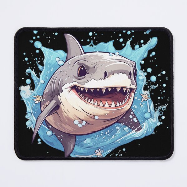 Item preview, Splashin' Shark: Hyper-Detailed Cartoon Portraits in the Style of Genndy Tartakovsky designed and sold by Bee Happy Creative™.