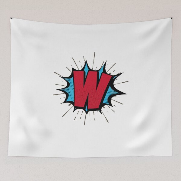 Item preview, Monogram W Cartoon Explosion Effect   designed and sold by simplymonogram.