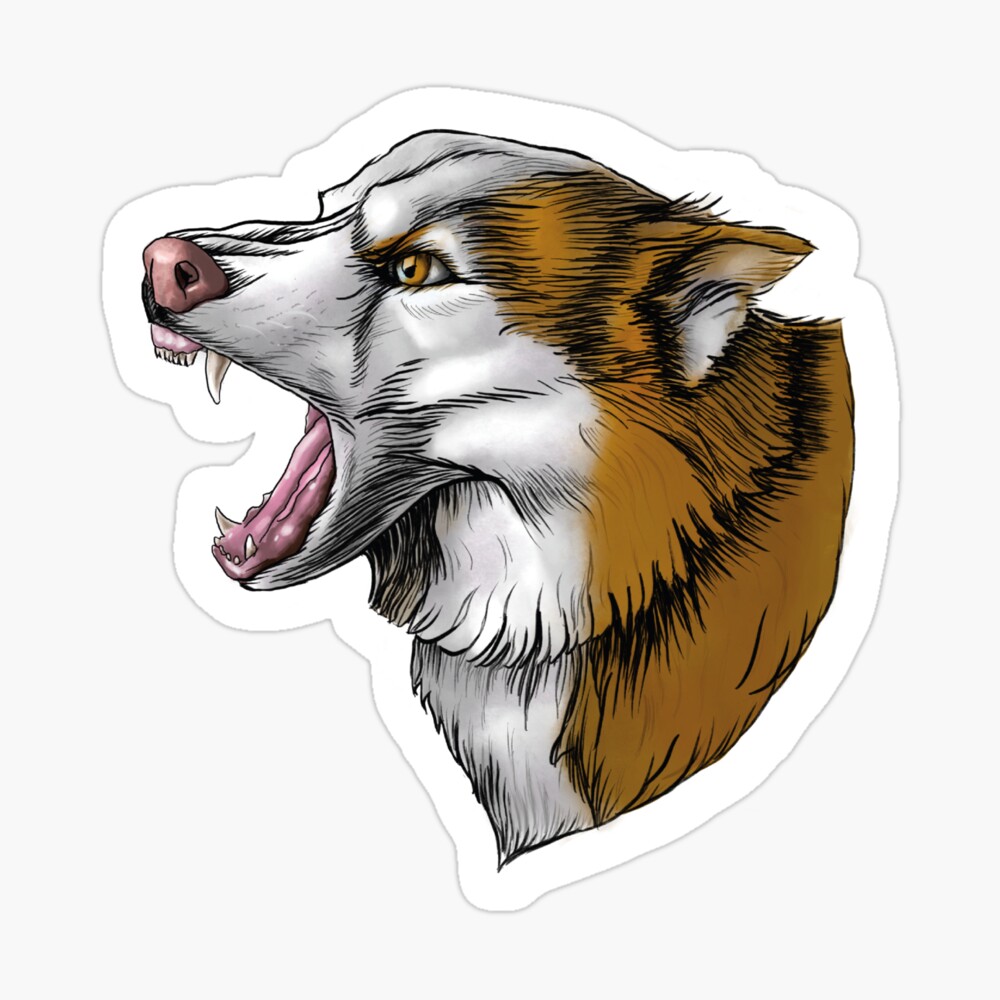 snarling husky art