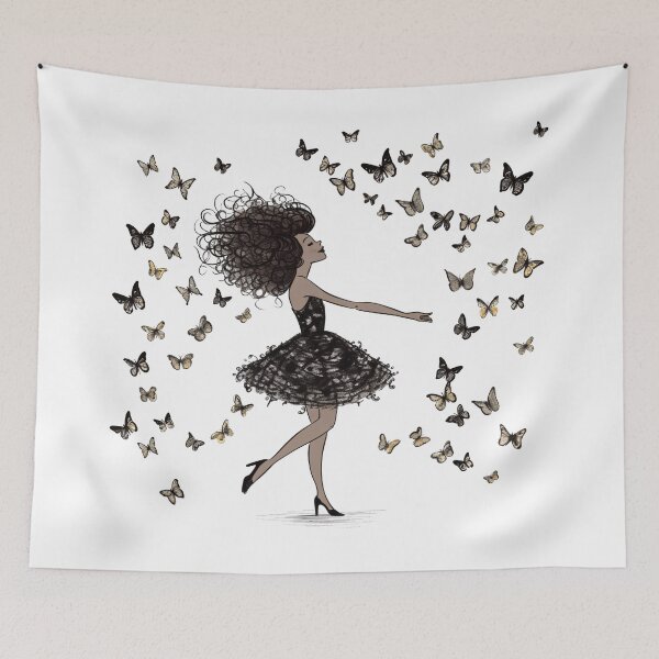 Item preview, Dancer with Butterflies  - Graceful Movement and Nature's Beauty designed and sold by BloomingPixel.