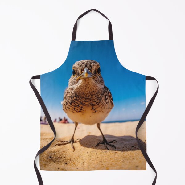 Artikelvorschau, Closeup portrait of a bird on the beach with blue sky background entworfen und verkauft von aiphotosart.