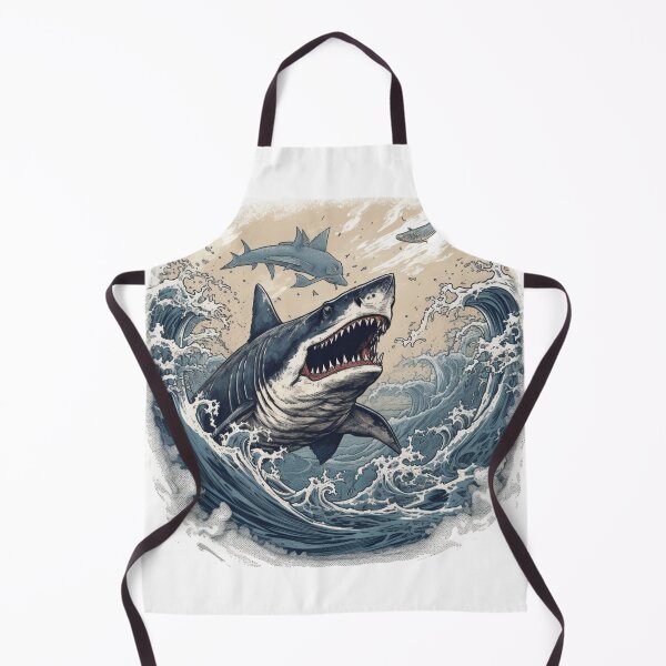 Item preview, Ocean's Apex: Hyper-Detailed Great White Shark Waves designed and sold by Bee Happy Creative™.