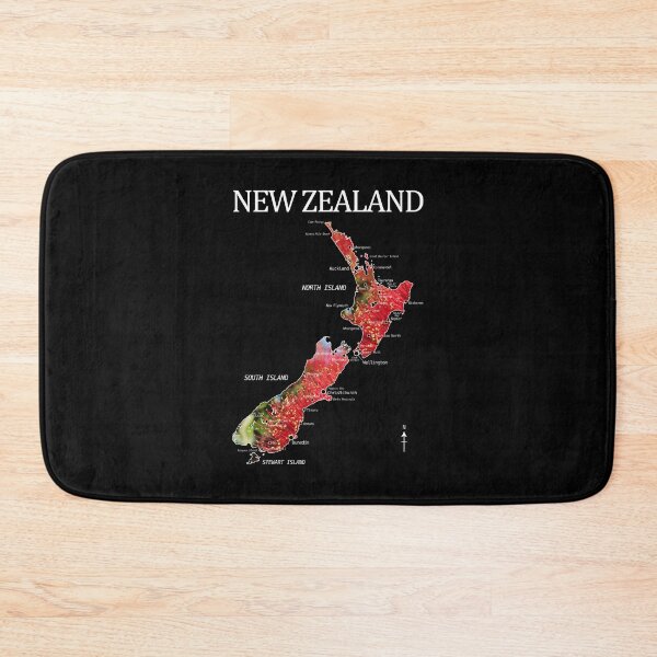 Item preview, NEW ZEALAND MAP DETAILED POHUTUKAWA designed and sold by Madjack Tees Kiwi SuperStore.