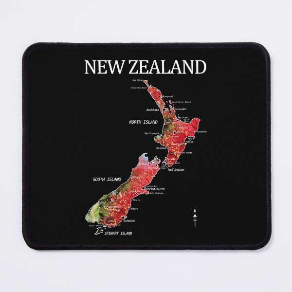 Item preview, NEW ZEALAND MAP DETAILED POHUTUKAWA designed and sold by Madjack Tees Kiwi SuperStore.