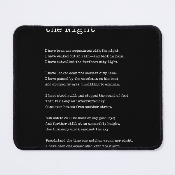 Item preview, Acquainted With The Night - Robert Frost Poem - Literature - Typewriter Print 2 designed and sold by Studio Grafiikka.