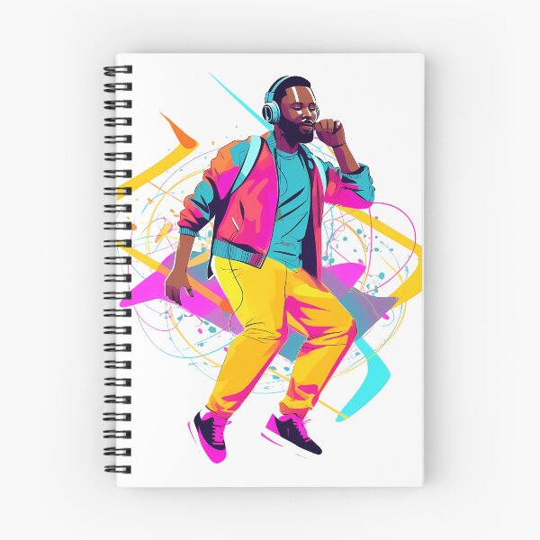 Item preview, Vibrant Audio Experience: Man with Headphones in Colorful Background designed and sold by BloomingPixel.