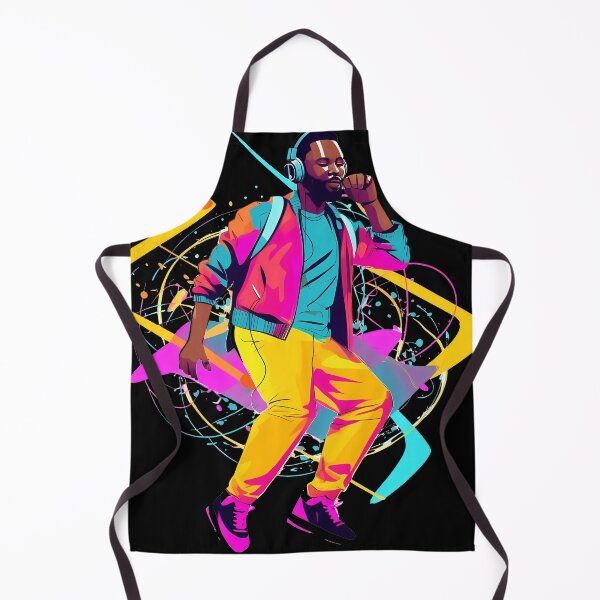 Item preview, Vibrant Audio Experience: Man with Headphones in Colorful Background designed and sold by BloomingPixel.