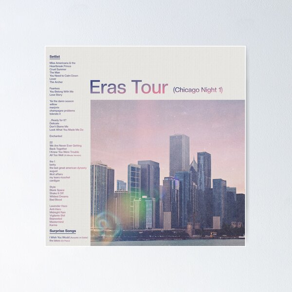 Item preview, Eras Setlist Chicago Night 1 designed and sold by SheWolfDaughter.