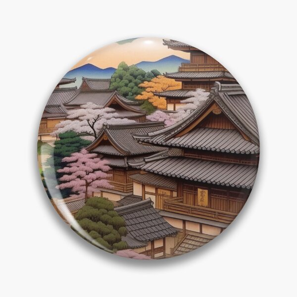 Item preview, Traditional Small Japanese Town in the Mountains designed and sold by rcwm.