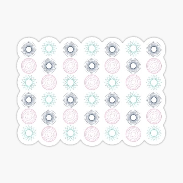 Spirograph Pastel Pattern Sticker