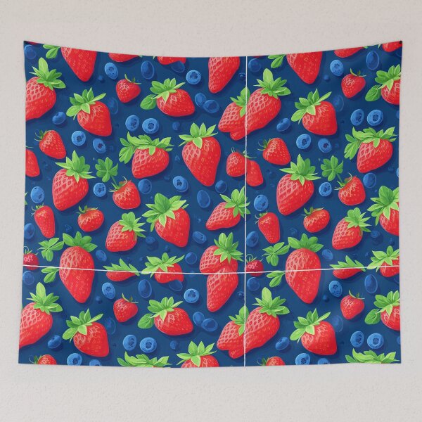 Item preview, Strawberries Blueberries Delight 1: Fruits seamless repeating patterns designed and sold by Nustudios.
