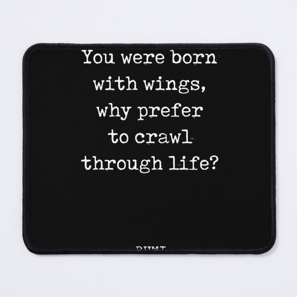 Item preview, Rumi Quote 03 - You were born with wings - Typewriter Print - Black designed and sold by Studio Grafiikka.