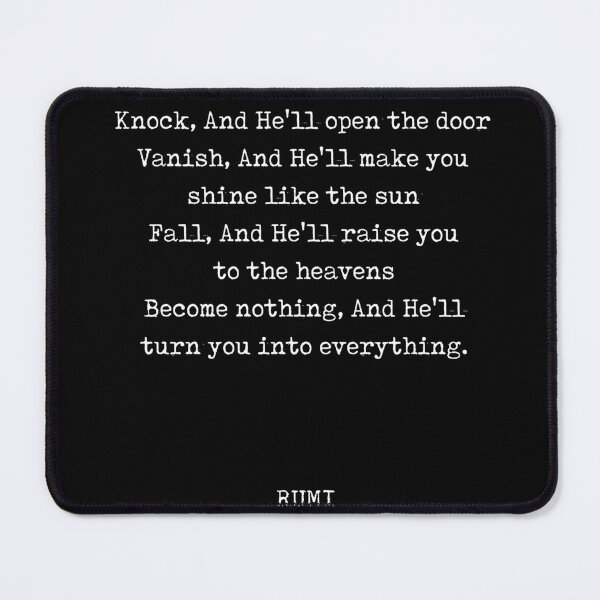 Item preview, Rumi Quote 06 - Knock and He'll open the door - Typewriter Print - Black designed and sold by Studio Grafiikka.