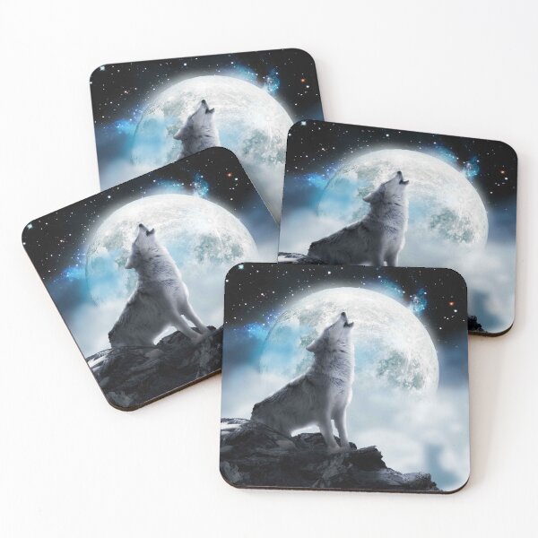 Item preview, Cosmic Space Wolf Wolves Howling At Moon designed and sold by SkylerJHill.