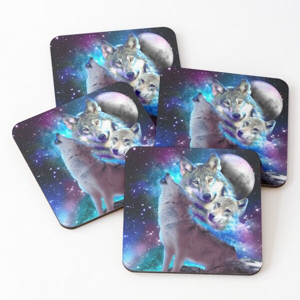 Item preview, Cosmic Space Wolf Wolves Family Howling At Moon designed and sold by SkylerJHill.