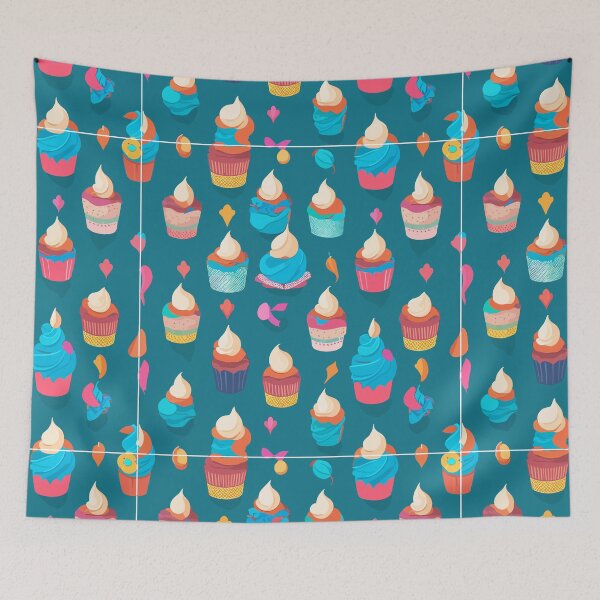 Item preview, Cupcakes Delight 1: Seamless patterns of delicious cupcakes designed and sold by Nustudios.