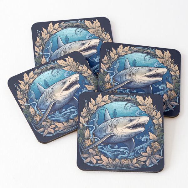 Item preview, Mystic Depths: Realism and Fantasy in a Shark Ocean Wreath designed and sold by Bee Happy Creative™.
