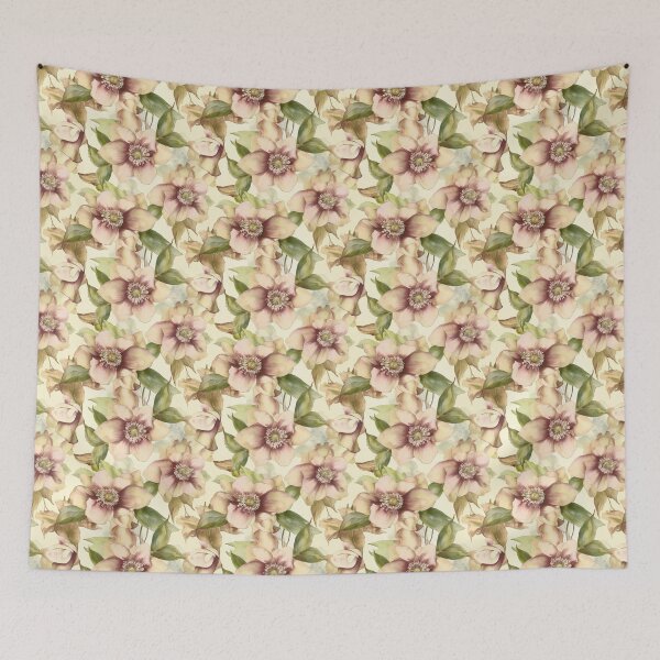 Item preview, Cream Hellebores Floral Seamless Pattern designed and sold by Sturdust.