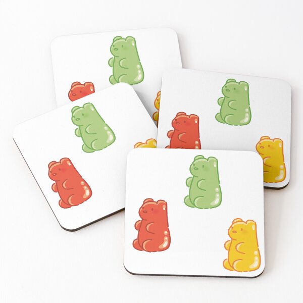 Item preview, three colorful gummy candy cute illustration designed and sold by GingerandMilk.