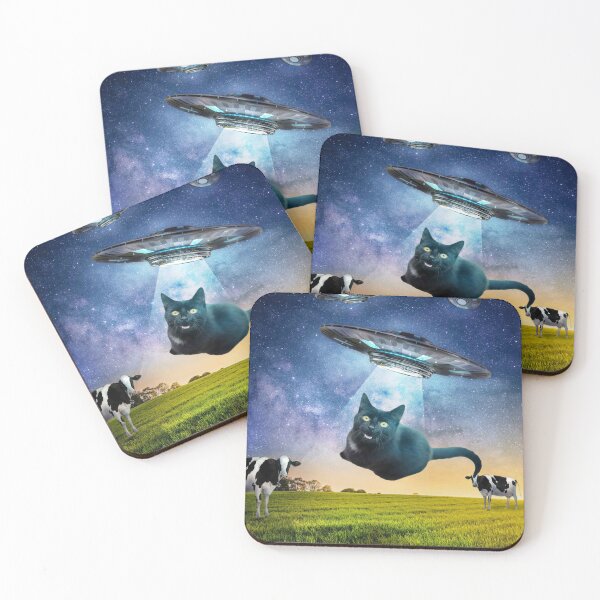 Item preview, Black Cat UFO Abduction Funny designed and sold by SkylerJHill.