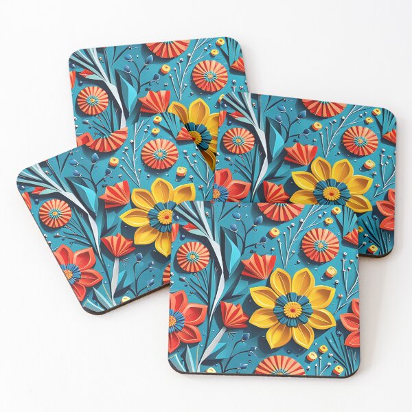 Item preview, Artful Botanical Creations: Elevate Your Space with 3D Kirigami Seamless Vector Flowers Pattern - Premium Design designed and sold by Jisoo Flowers.