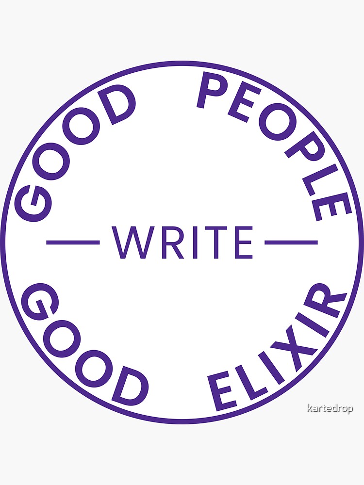 Thumbnail 3 of 3, Sticker, Good People Write Good Elixir Sticker designed and sold by kartedrop.