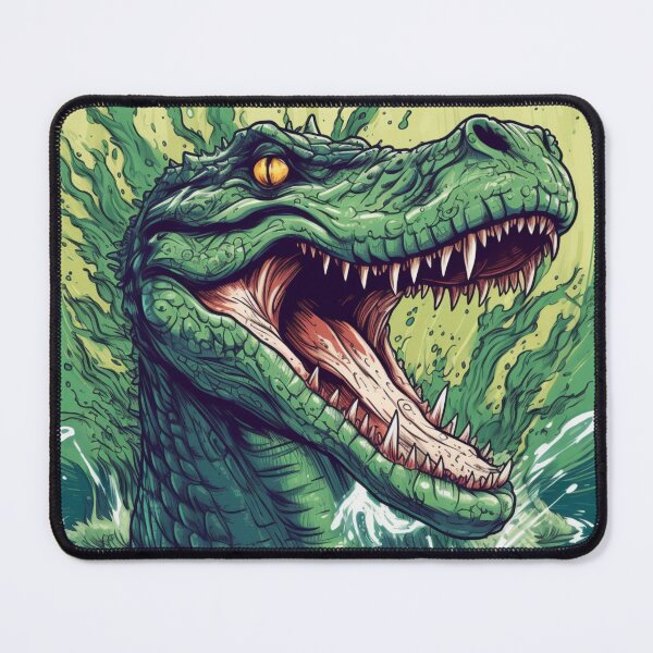 Item preview, Emerald Bite: Dan Mumford-Inspired Alligator with Splashed Water designed and sold by Bee Happy Creative™.