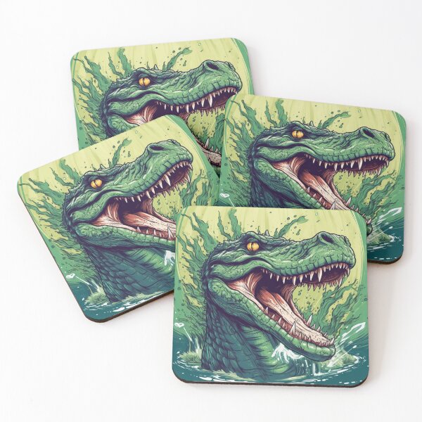 Item preview, Emerald Bite: Dan Mumford-Inspired Alligator with Splashed Water designed and sold by Bee Happy Creative™.