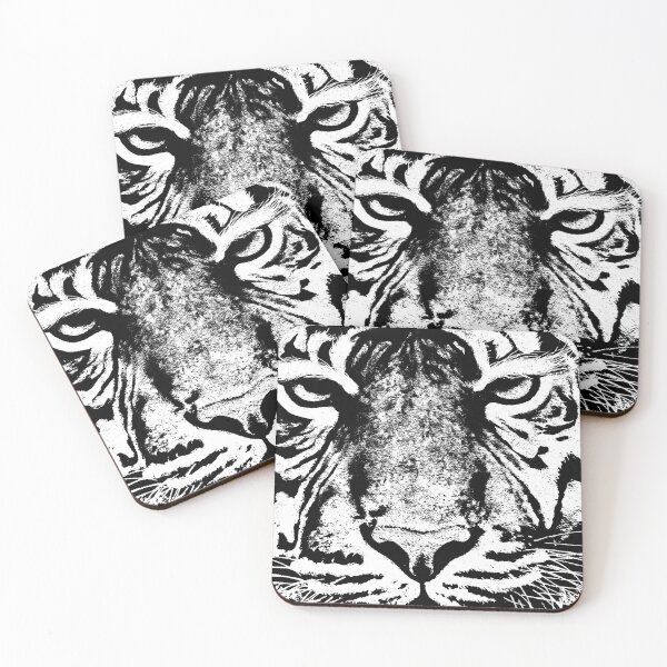 Item preview, Closed up black and white tiger face. designed and sold by Jayjaynaenae.