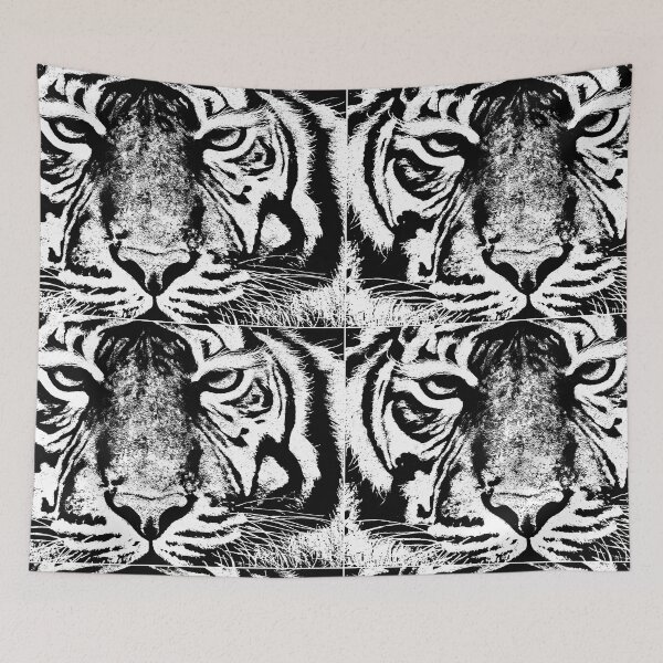 Item preview, Closed up black and white tiger face. designed and sold by Jayjaynaenae.
