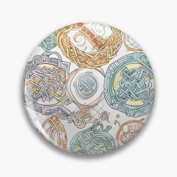 Item preview,  "Celtic Doodle Knots var. 1" - Playful Doodle Style Celtic Knotwork with Warm and Cool Tones designed and sold by stateofhuman.