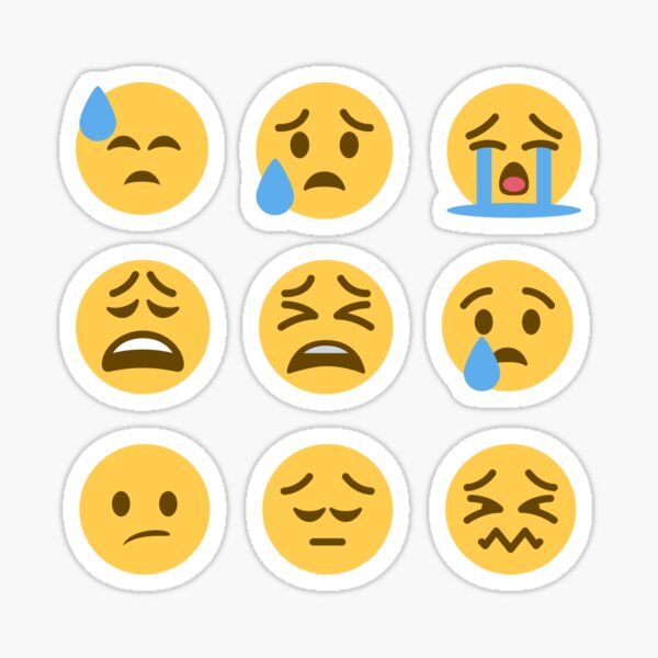 Mixed emotions emojis sticker pack