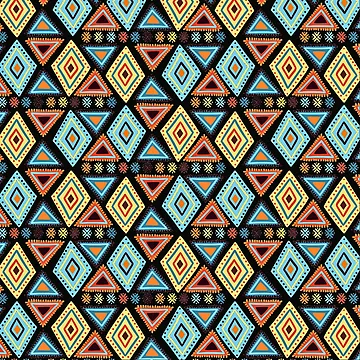 Artwork thumbnail, Colorful Geometric Shapes Pattern by AzlanStudio