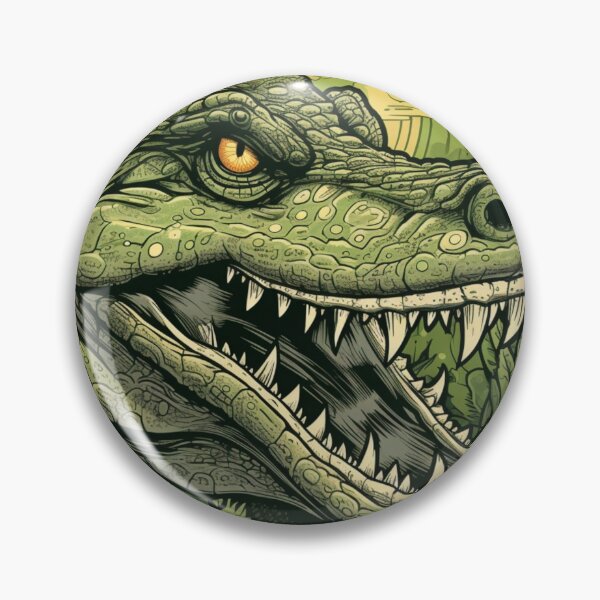 Item preview, Savage Serenity: Alligator Head Amidst Tropical Green Jungle designed and sold by Bee Happy Creative™.