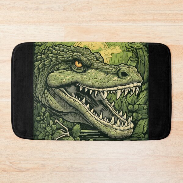 Item preview, Savage Serenity: Alligator Head Amidst Tropical Green Jungle designed and sold by Bee Happy Creative™.