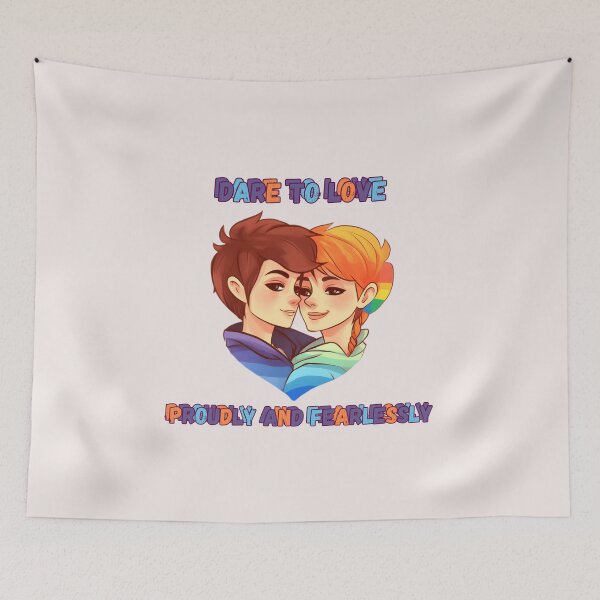Item preview, Dare to love, proudly and fearlessly, LGBTQIA+ themed designed and sold by Clearmind-Arts.