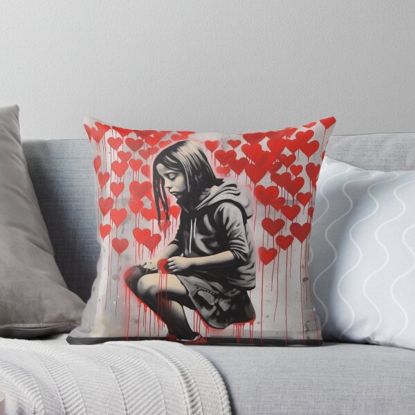 Aperçu de l'œuvre bansky fille amour coeur rue créée et vendue par Russellcurtis.