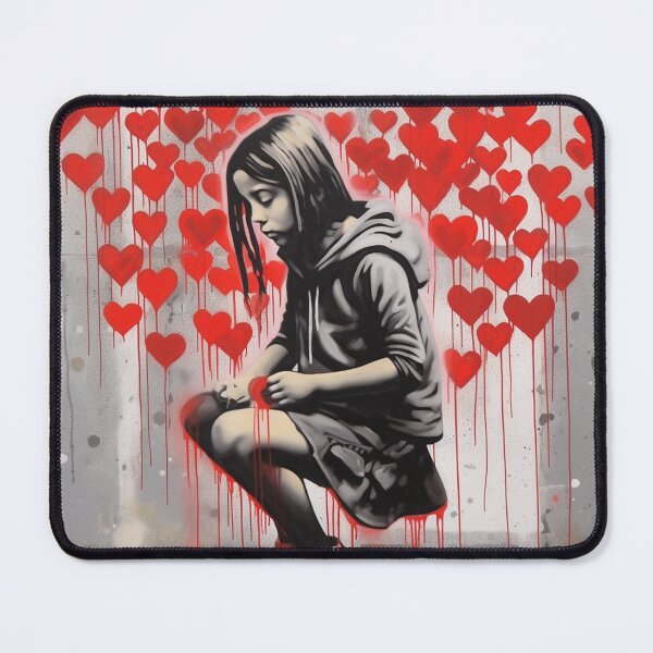 Item preview, bansky girl love heart street designed and sold by Russellcurtis.