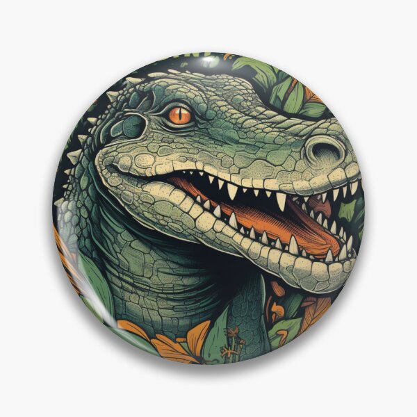 Item preview, Primeval Majesty: Vintage Poster Design of a Crocodile in the Jungle designed and sold by Bee Happy Creative™.