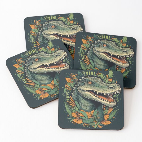 Item preview, Primeval Majesty: Vintage Poster Design of a Crocodile in the Jungle designed and sold by Bee Happy Creative™.