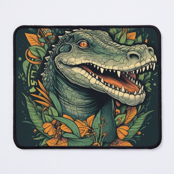 Item preview, Primeval Majesty: Vintage Poster Design of a Crocodile in the Jungle designed and sold by Bee Happy Creative™.