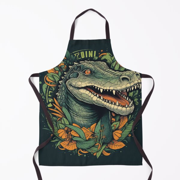 Item preview, Primeval Majesty: Vintage Poster Design of a Crocodile in the Jungle designed and sold by Bee Happy Creative™.
