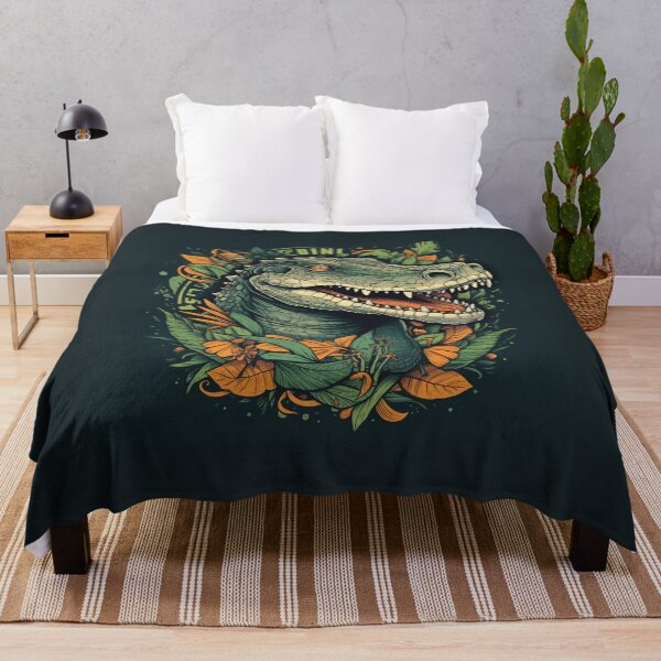 Item preview, Primeval Majesty: Vintage Poster Design of a Crocodile in the Jungle designed and sold by Bee Happy Creative™.